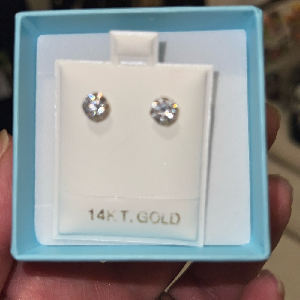 Swarovski Crystal Earrings 14kt Gold